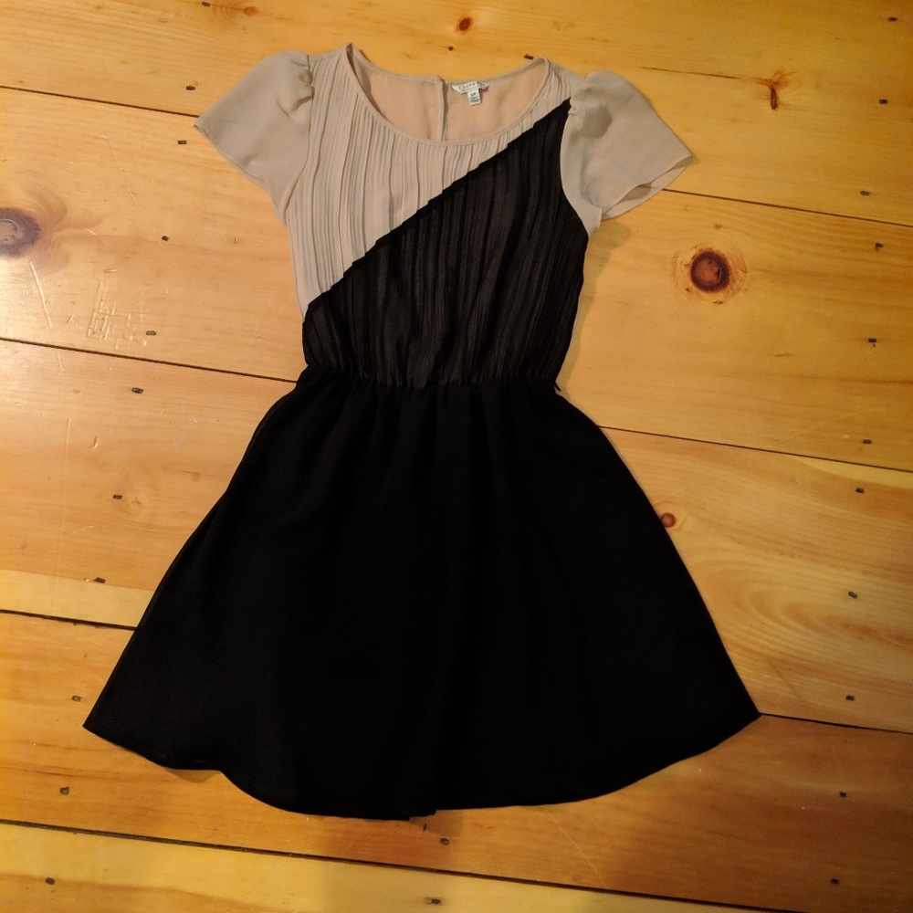 Black and Nude Mini Dress